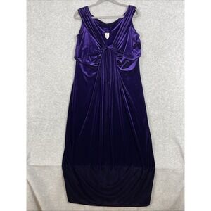 Magdalena Velvet Sleeveless Maxi Evening Dress Womens L Purple Whimsigoth Glam